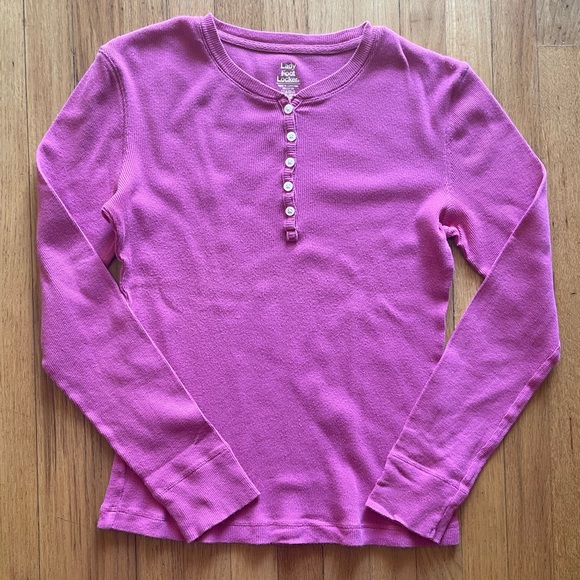 Lady Foot Locker Long Sleeve Henley Shirt Small - Picture 1 of 2